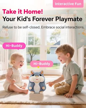Tworiver Talking Hamster Toy. Repeats What You Say. Interactive Plush Toy for Toddlers.