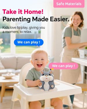 Tworiver Talking Hamster Toy. Repeats What You Say. Interactive Plush Toy for Toddlers.