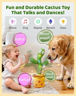 Tworiver Dancing Talking Cactus Baby Toys 0-6 3-6 6-12 12-18 Months. Toddler Boys Girls Gifts for 2 3 4 5 6 7 8 9 10 Month Old Baby Toy