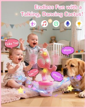 Tworiver Rechargeable Talking Cactus Toys for Toddler.