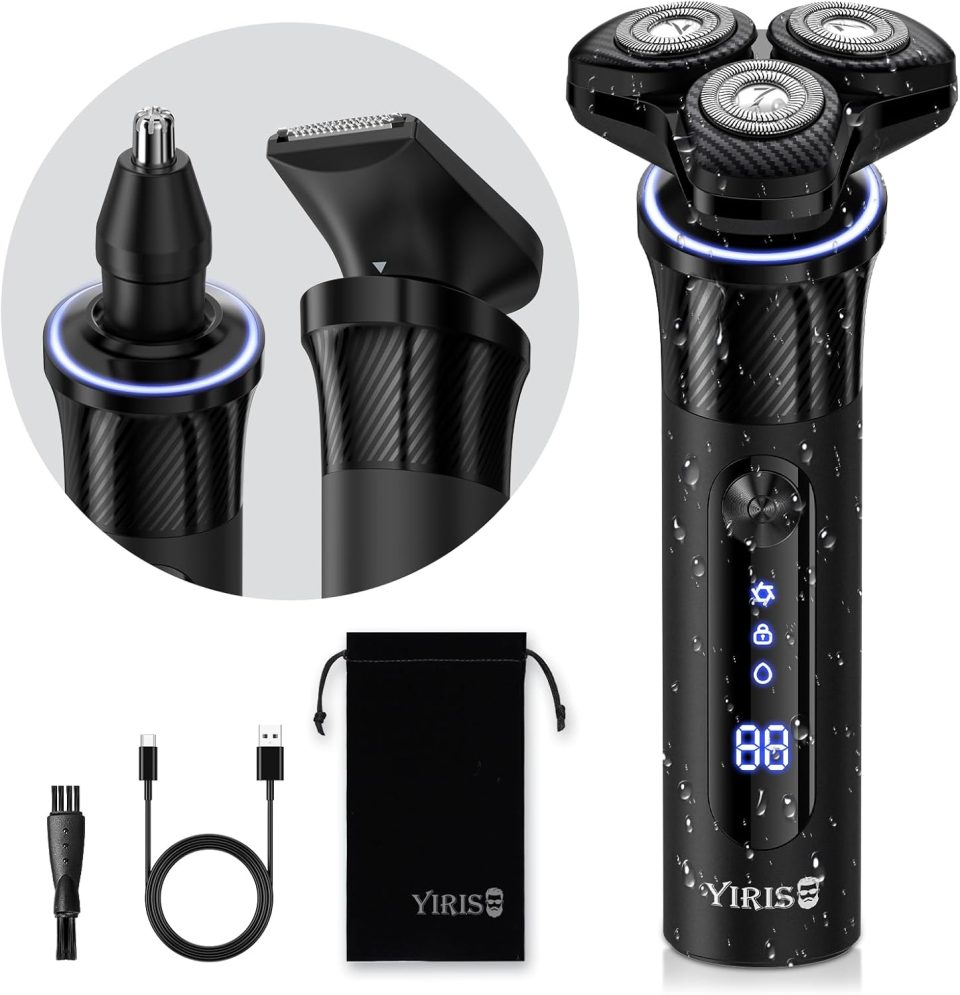 Electric Razor for Men. Cordless Rechargeable Electric Shavers. IPX7 Waterproof Men's Razors for Shaving Face with Nose and Sideburns Trimmer. Ideal Gifts for Men : Beauty & Personal Care