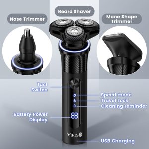 Yiriso Electric Razor for Men. Cordless Rechargeable Electric Shavers.