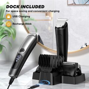 YIRISO Electric Razor Shavers for Men. Cordless Rechargeable Waterproof Grooming Kit for Shaving Face.